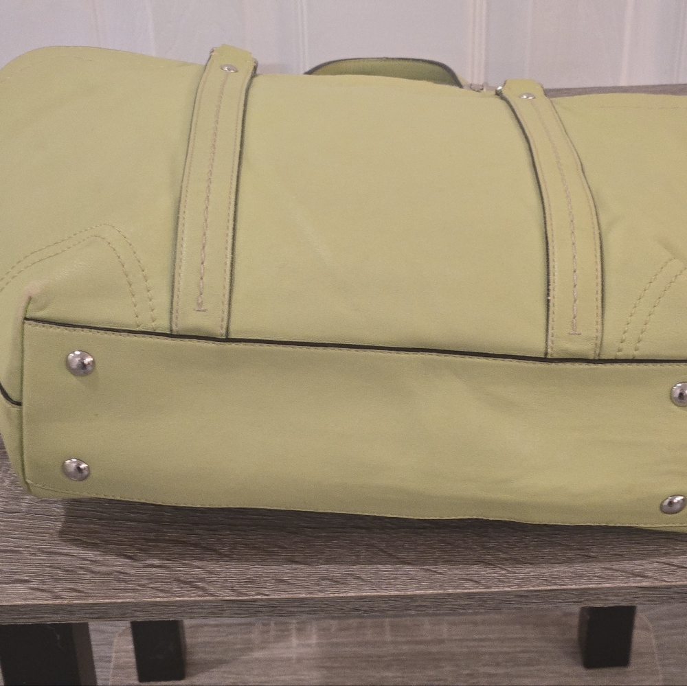 Coach Light Green Leather Tote Bag - Picture 10 of 16